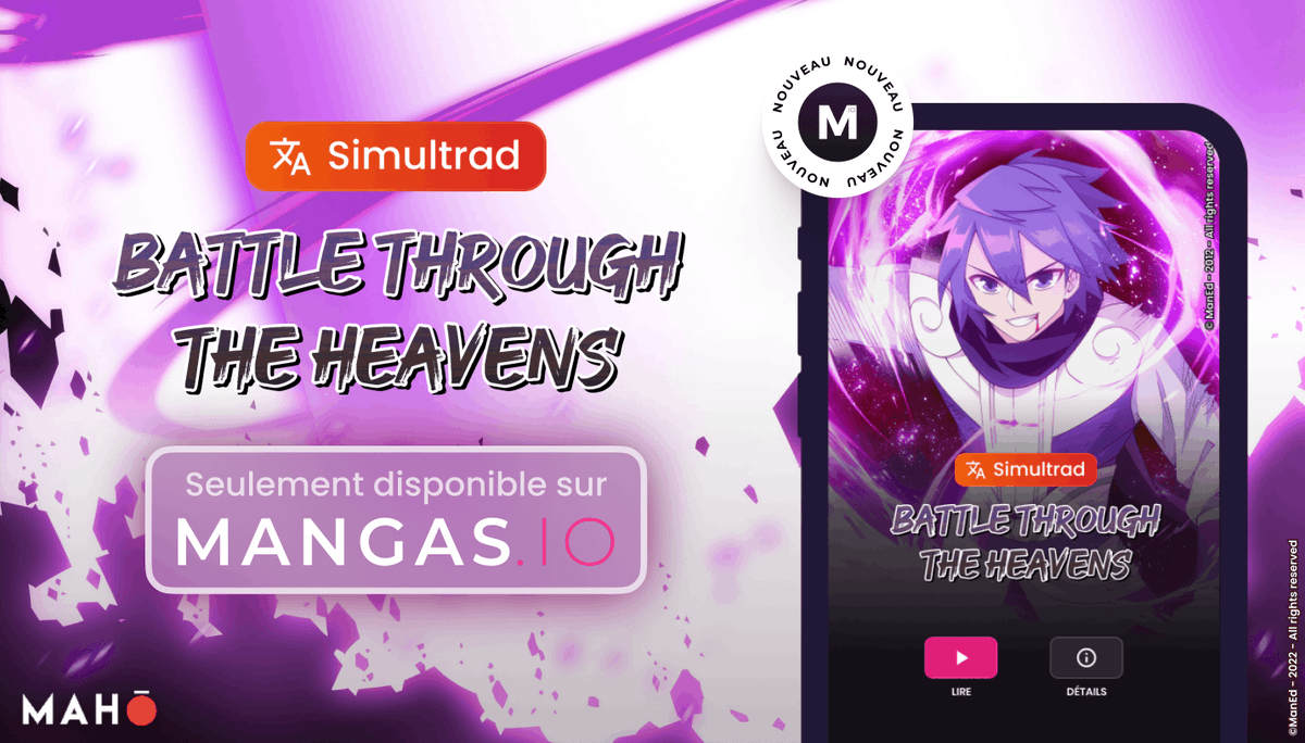 io_mangas's tweet photo. [Résolution n°1] On commence fort avec un nouveau titre en #simultrad ! Dès le 23 janvier, retrouvez gratuitement un nouveau chapitre de Battle Through the Heavens chaque lundi et jeudi sur https://t.co/5QaGAeHfR6 en direct de l’Asie ! 🔥 https://t.co/xnSNi0jl4E