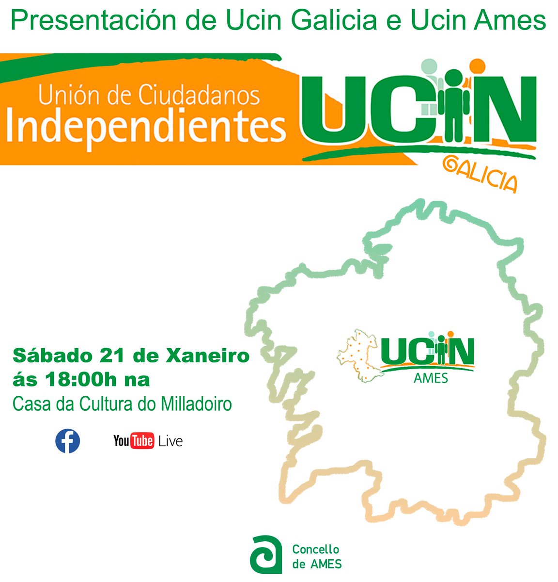 Mañana estaremos en Galicia, presentando UCIN GALICIA y UCIN AMES. Los políticos independientes seguimos avanzando.