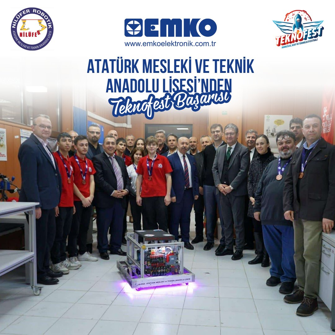EmkoElektronik's tweet photo. ATATÜRK Mesleki ve Teknik Anadolu Lisesi’nden Teknofest Başarısı
https://t.co/Hj5XRuASw8
#TEKNOFEST #emkoelektronik #nilüferrobotiktakımı #proop #hmıpanel #ipertuide #sanayidedijitalteknolojiler #nilufer_robotik #ataturkmtalbursa @ataturkelk https://t.co/GrIRj8mC9G
