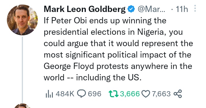 Dear Nigerians who stood to shout #BlackLiveMatters (BLM), for George Floyd. Today your life matters even more too. The next election is significant to your life, family, children and future. Your PVCs is your power to liberate yourself from political slavery. Vote Wisely!