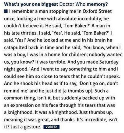 Happy birthday, as always, to Tom Baker 