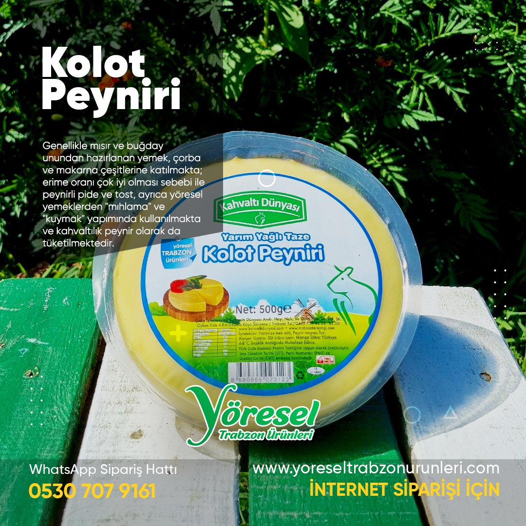 yoresel_trabzon's tweet photo. Kolay eriyen ve uzayan özelliği ile Kolot(Golot) Peyniri https://t.co/0VD8uH7K2m'da!

✅750 TL ve üzeri siparişlerinizde kargo ücretsiz!
✅WhatsApp Sipariş Hattı: 0530 707 9161 https://t.co/A7xwOcyqe1