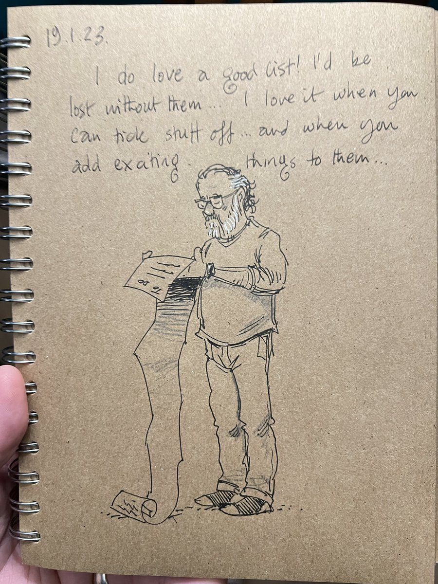 GaryScribbler's tweet image. Since Joy died I have lived by my lists: to do, projects, work, meals, fun stuff with kids… I even have lists of lists!! Occasionally they even get shorter…. (Occasionally…) #doodleaday #widowerlife #lovealist
