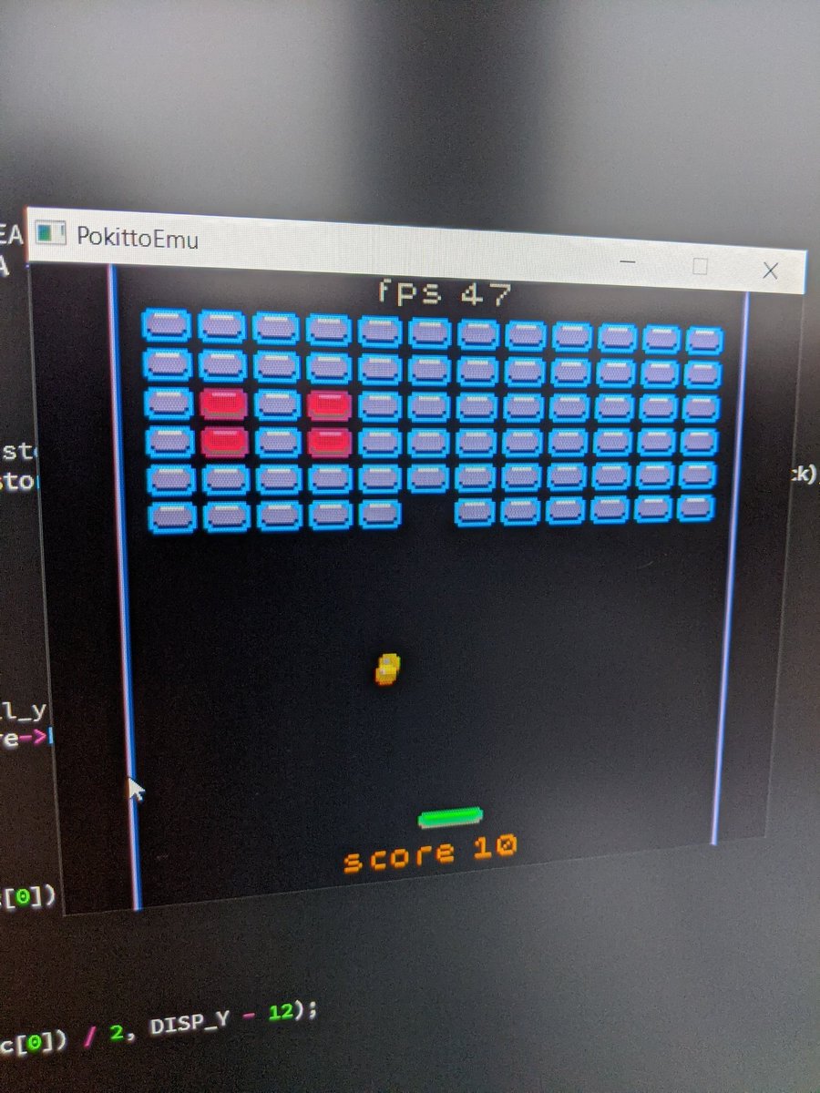 Some progress on my classic #Atari breakout demake for #pokitto <a href="/Pokittocom/">Pokitto</a>