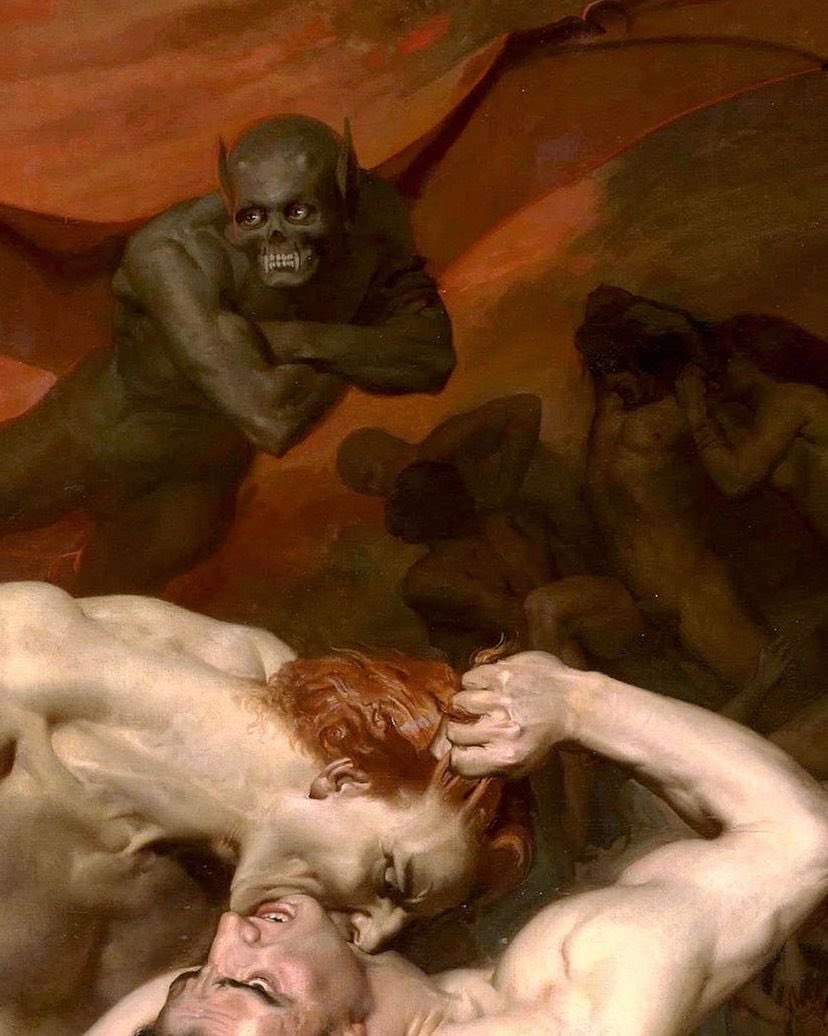 AcademiaAesthe1's tweet photo. William Adolphe Bouguereau (1825-1905) Dante and Virgile in Hell, 1850 Musée d’Orsay, Paris https://t.co/VCkIvDUzIV