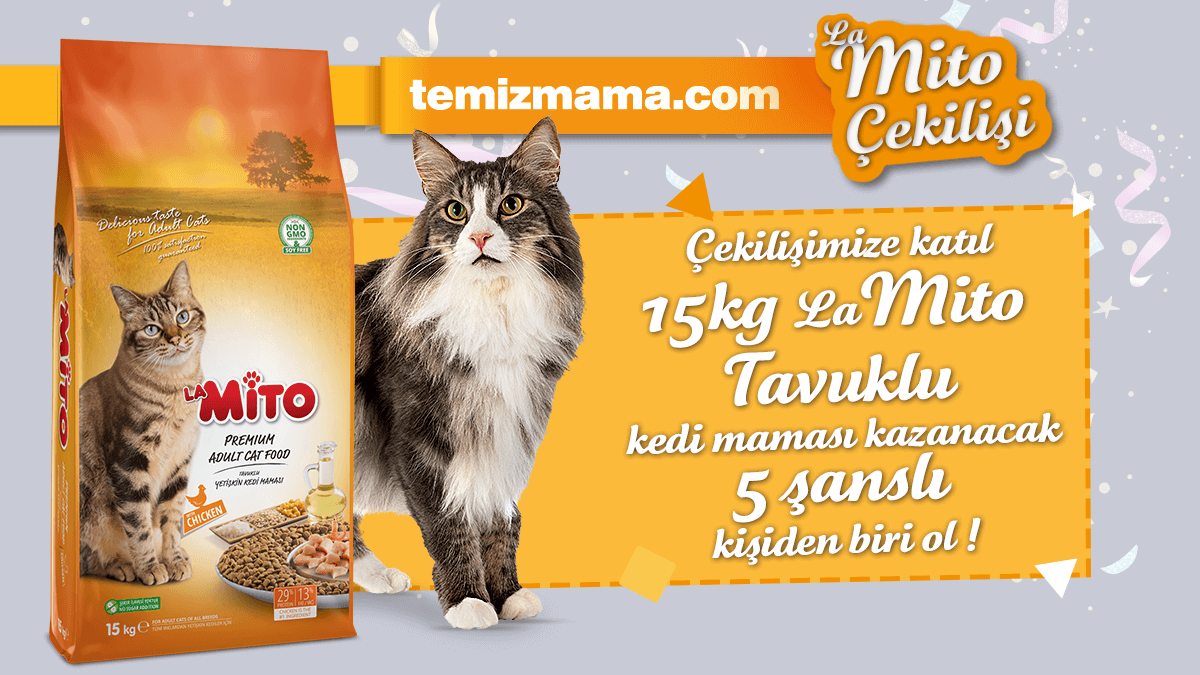 La Mito Tavuklu Kedi Maması Çekilişi! 🥳🥳

5 takipçimize 15 kg La Mito Tavuklu Kedi Maması hediye ediyoruz 🎁

Yapmanız gerekenler:
✔️Hesabımızı takip et 👍
✔️Tweeti RT'le 🔁
✔️Tweetin altında 1 arkadaşını etiketle💬

Kazanan takipçilerimiz 31 Ocak Salı günü açıklanacaktır 😉