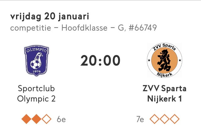 Vanavond speelt ZVV Sparta uit tegen Sportclub Olympic 2. Nadat in de eerste seizoenshelft te weinig punten werden gepakt is het tijd voor verbetering! Om 20.00 uur wordt er afgetrapt in Westervoort.