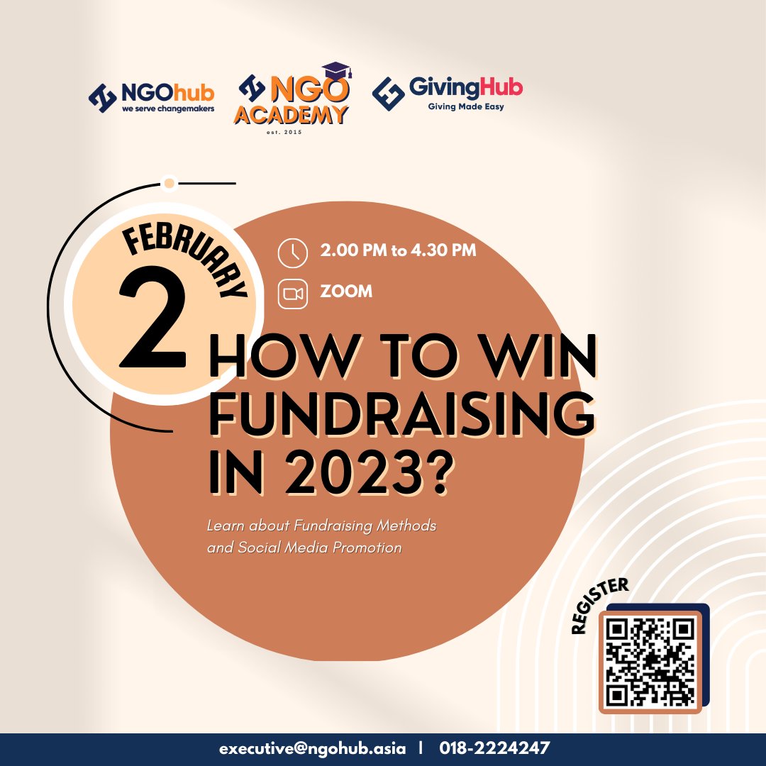 Join our next #NGOAcademy to learn the effective #FundraisingStrategy for your organization and #MarketingStrategies for your #OnlineFundraising. 

Register now at bit.ly/ngoacademy2023…

#WeServeChangemakers