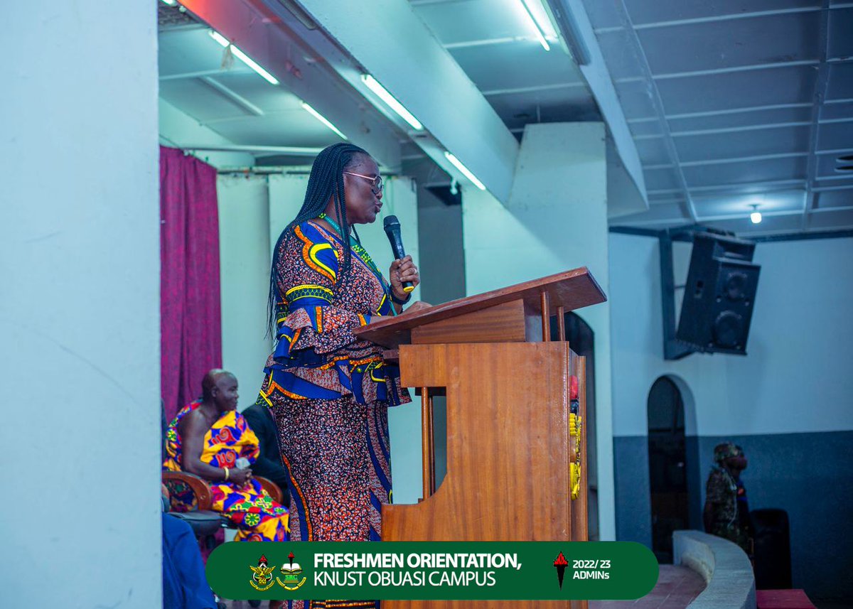 The Vice-Chancellor, Prof. (Mrs.) Rita Akosua Dickson graced our Freshers Orientation day 2 with her entourage.

The General and SRC Orientation of KNUST Obuasi.

#AkwaabaKnustFreshers #WelcomeFreshers #Freshers #KNUSTObuasi #KNUSTSRC #KNUST #KNUSTLive #SRC