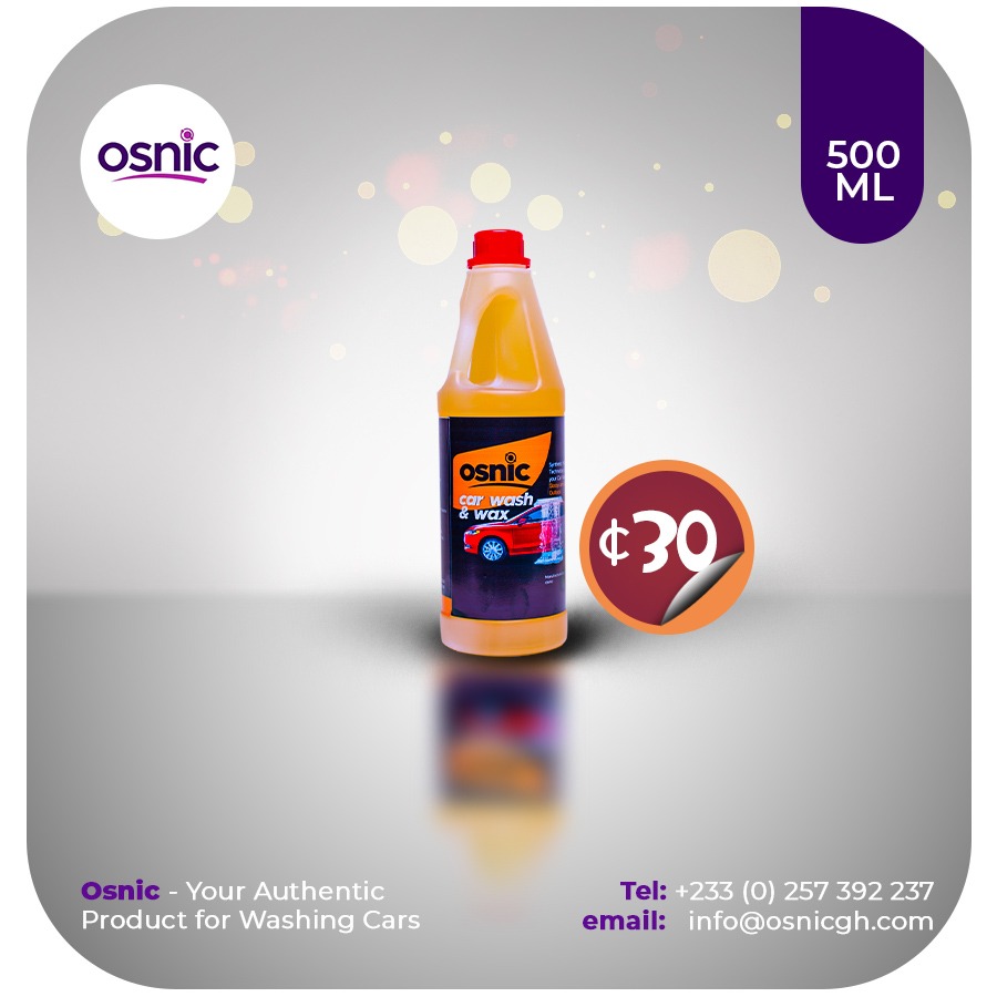Want to spend less but have an amazing car after wash?.
Then osnic car wash & wax is here to do the magic.
Get our 500ML bottle for a cool 30 cedis.

For more info, contact us on 0257392237

#osnicproducts #washingbay #carproducts #ghana #carwash #products