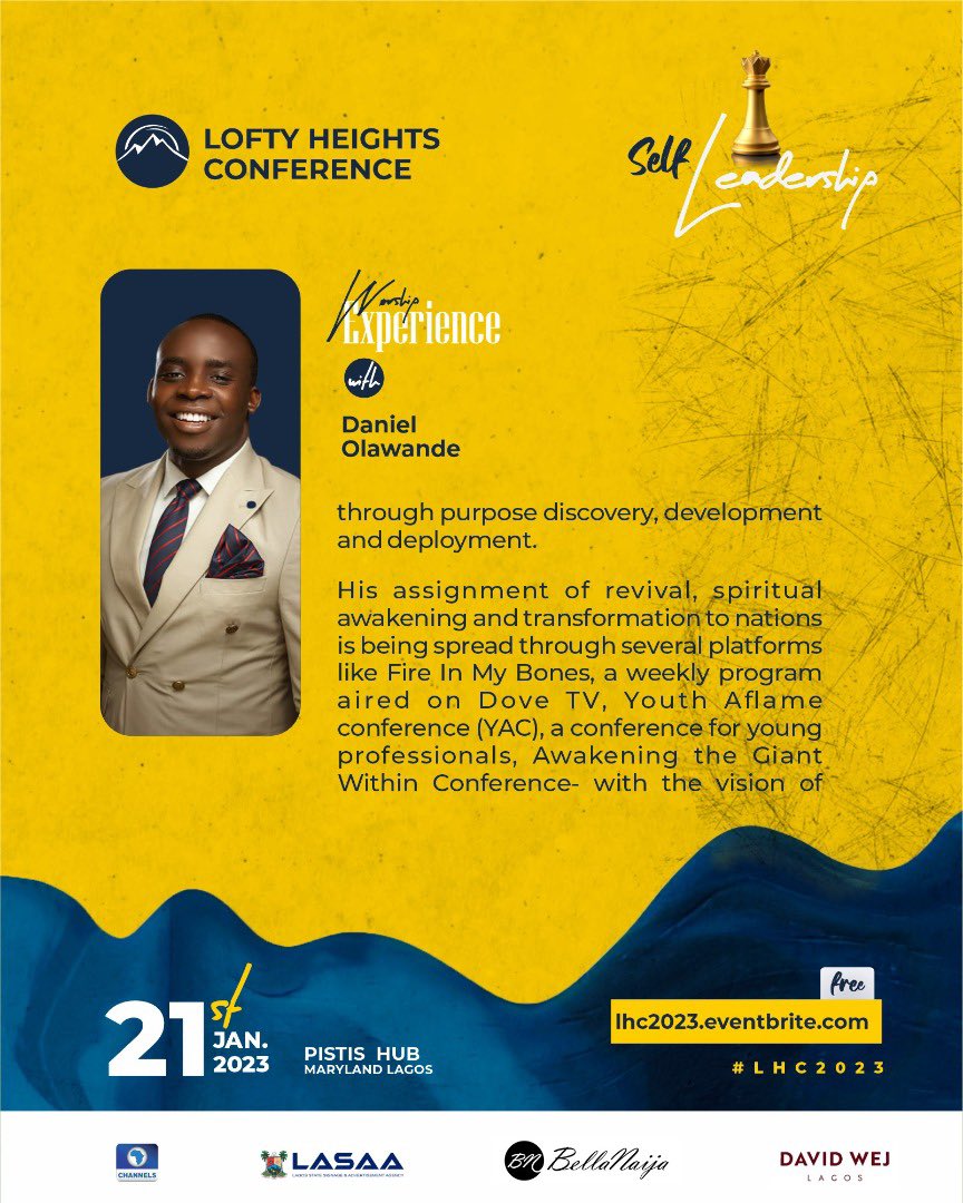 LoftyHeightsNG's tweet photo. You are still yet to register? Visit the link: https://t.co/cgZc6e6JT7

#LHC2023
#SelfLeadership 
#LHCWorshipExperience
#LHCReloaded https://t.co/Guo69QgF5E