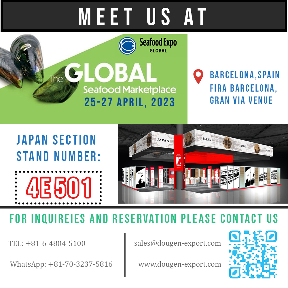 Dougen_Export's tweet photo. Looking forward to meeting you at SEAFOOD EXPO GLOBAL 🐟 2023 in Barcelona, Spain 25-27 April :)
For extra information, please contact us.

+81-70-3237-5816 (WhatsApp)
sales@dougen-export.com

#seg #seg23 #seg2023 #seafoodpeople #seafoodindustry #Seafood #fishinternational #サバ https://t.co/xlyXN3S9SH