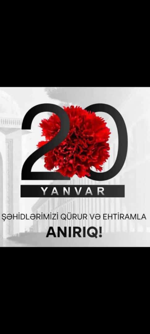Allah şəhidlərimizə rəhmət eləsin.
#BlackJanuary #20January1990