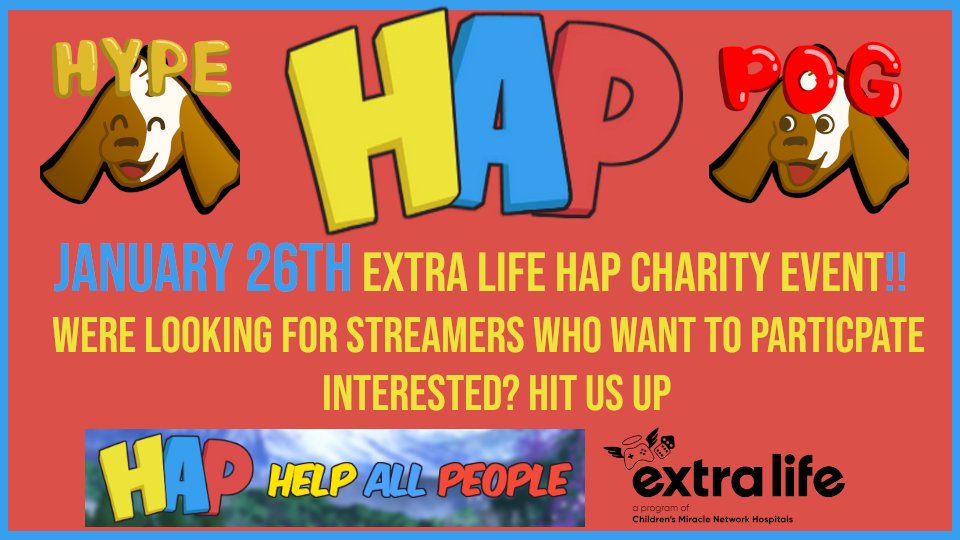 HAP4PARTNER's tweet photo. Our First Event of the Year is Coming up Come Join us @howzertv @amner1011 and @protoleague as we raise awareness for the Extra-Life Foundation. It's going to be a great time <3 https://t.co/ihBPytFQLJ