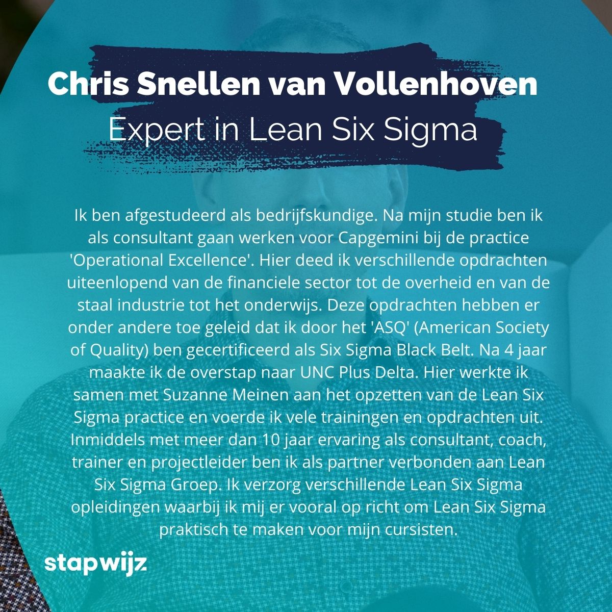 Stapwijz_nl's tweet photo. Maak kennis met de expert!

Chris is onze expert in Lean Six Sigma met meer dan 10 jaar ervaring als consultant, coach, trainer en projectleider en partner van de Lean Six Sigma Groep. 

#stapwijz #stapbudget #uwv #expert #leanmean #leansixsigma #lean #sixsigma https://t.co/cN7lE2NrBs