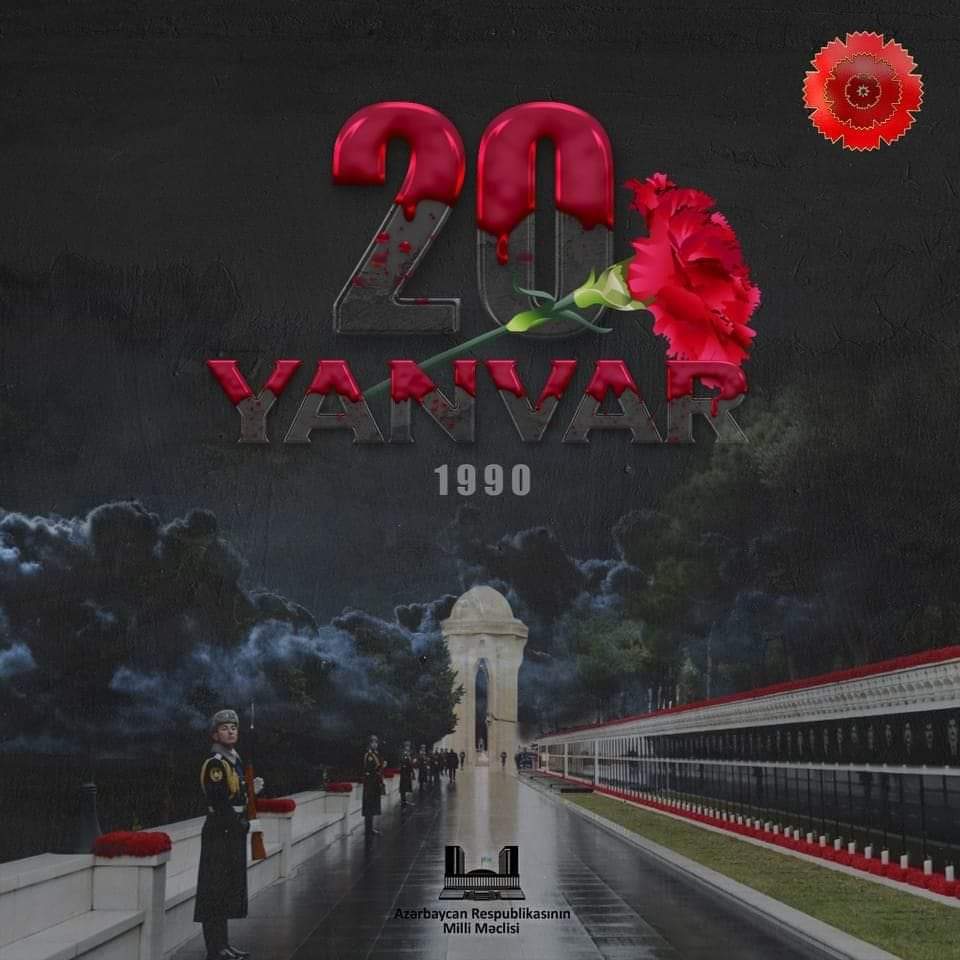 TelmanAslanov's tweet photo. Bu gün #Azərbaycan xalqının qəhrəmanlıq səhifəsi olan 20 Yanvar faciəsindən 33 il ötür. Milli birlik və vətənpərvərliyin simvoluna çevrilmiş 20 Yanvar faciəsi xalqımızın öz suverenliyi uğrunda apardığı mübarizənin şərəfli tarixi kimi hər zaman yaddaşımızda qalacaqdır! https://t.co/yYbfpArI7k