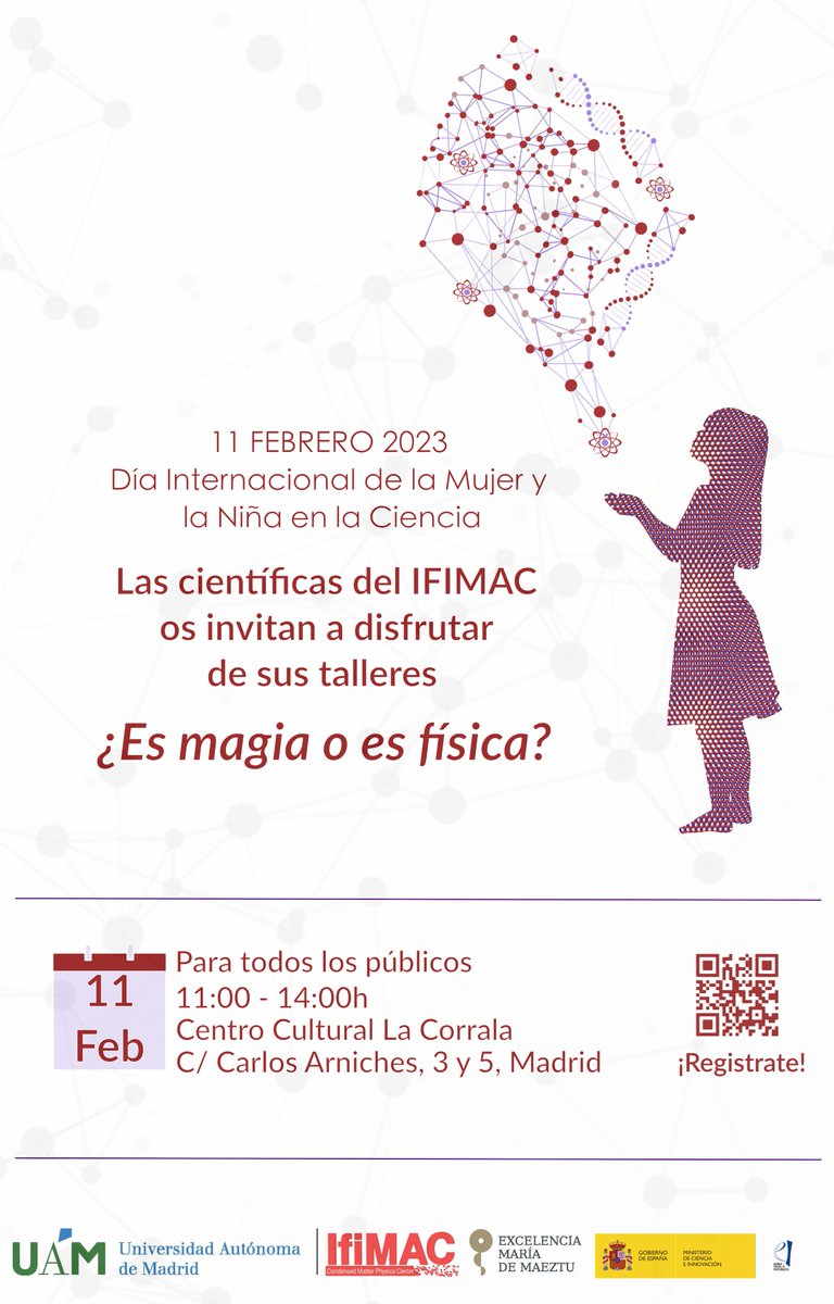 PatriciaMarquesGallego (@citacientifica) on Twitter photo ¿Te apuntas a unos talleres con las científicas del
<a href="/ifimacuam/">IFIMAC - Condensed Matter Physics Center</a> ? ¡para todos los públicos!11febrero en el centro de Madrid.
Para más información: ifimac.uam.es/conferences-ev…
#11F2023 #MujeresConCiencia #díaInternacionaldelamujerylaniñaenlaciencia ¿Te apuntas a unos talleres con las científicas del
<a href="/ifimacuam/">IFIMAC - Condensed Matter Physics Center</a> ? ¡para todos los públicos!11febrero en el centro de Madrid.
Para más información: ifimac.uam.es/conferences-ev…
#11F2023 #MujeresConCiencia #díaInternacionaldelamujerylaniñaenlaciencia