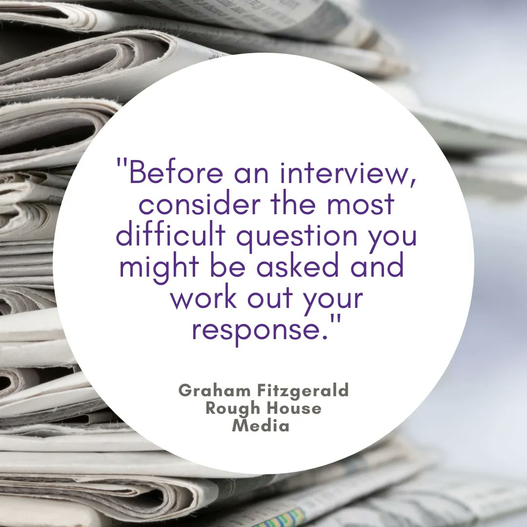 roughhouse01's tweet photo. #fridayquote: "Before an interview, consider the most difficult question you might be asked, and work out your response." Graham Fitzgerald, Rough House Media https://t.co/AdiH4nRcKB