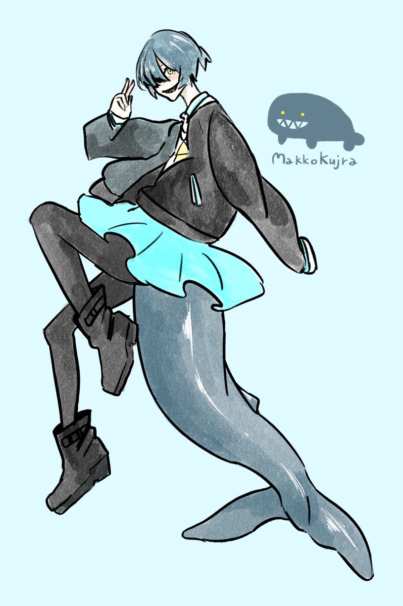 「わたしはクジラが好きなのでウチの子もクジラ 」|🌻𝕪𝕦𝕔𝕙𝕦𝕞𝕚𝕦🌻のイラスト
