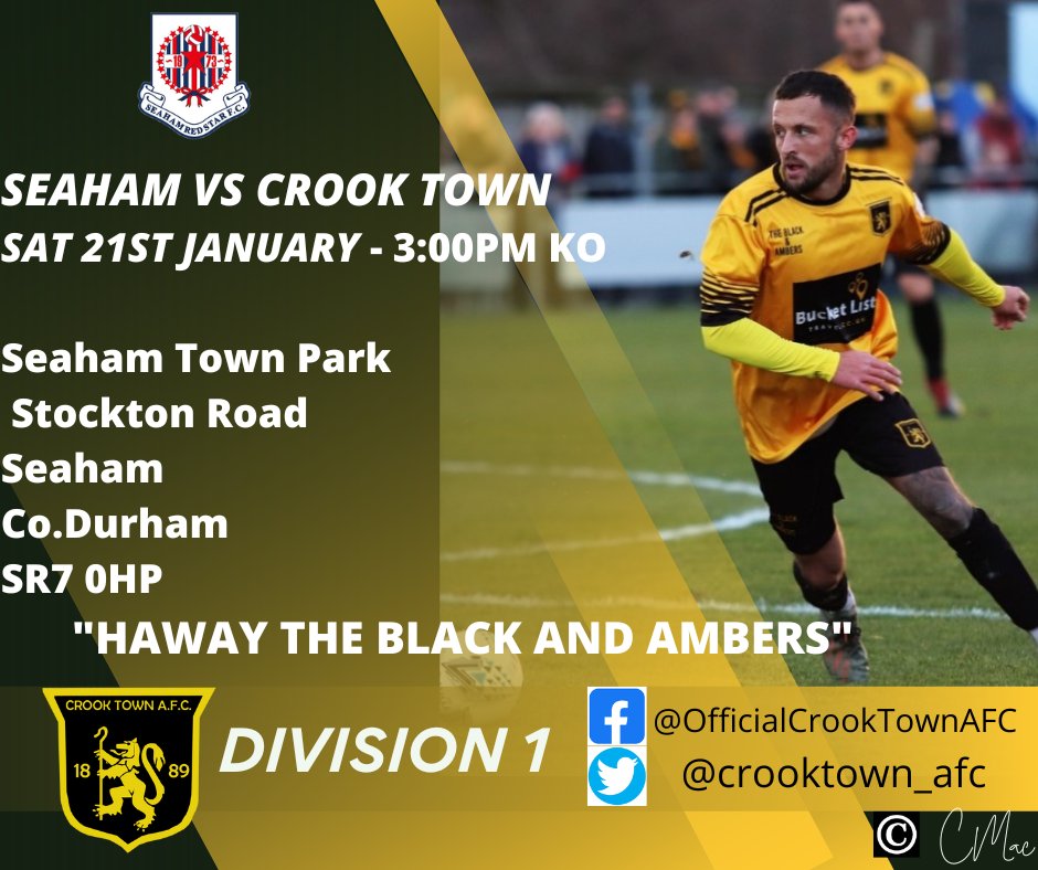 Tomorrow we travel to the seaside to play Seaham 🌊

Both clubs in need of points. Get yourself along and support local grassroots football ⚽️

🖤💛