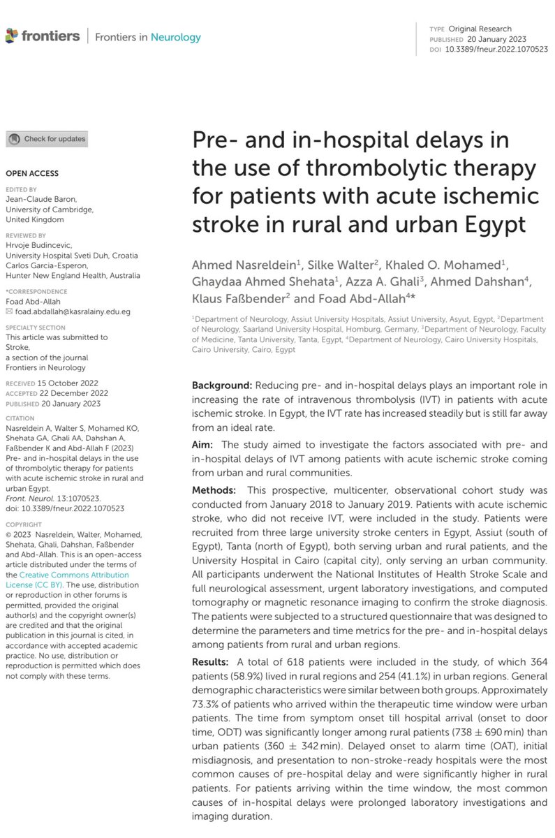 Ahmed Nasreldein (@ahmednasr_neuro) on Twitter photo Rural Egypt is far away from urban Egypt regarding access to thrombolytic therapy. Our new publication in Frontiers in Neurology <a href="/AfricanStroke/">African Stroke Organization(ASO)</a> <a href="/WorldStrokeOrg/">World Stroke Org</a> <a href="/WorldStrokeEd/">World Stroke Academy</a> <a href="/JuliaShapra/">Julia</a> Rural Egypt is far away from urban Egypt regarding access to thrombolytic therapy. Our new publication in Frontiers in Neurology <a href="/AfricanStroke/">African Stroke Organization(ASO)</a> <a href="/WorldStrokeOrg/">World Stroke Org</a> <a href="/WorldStrokeEd/">World Stroke Academy</a> <a href="/JuliaShapra/">Julia</a>