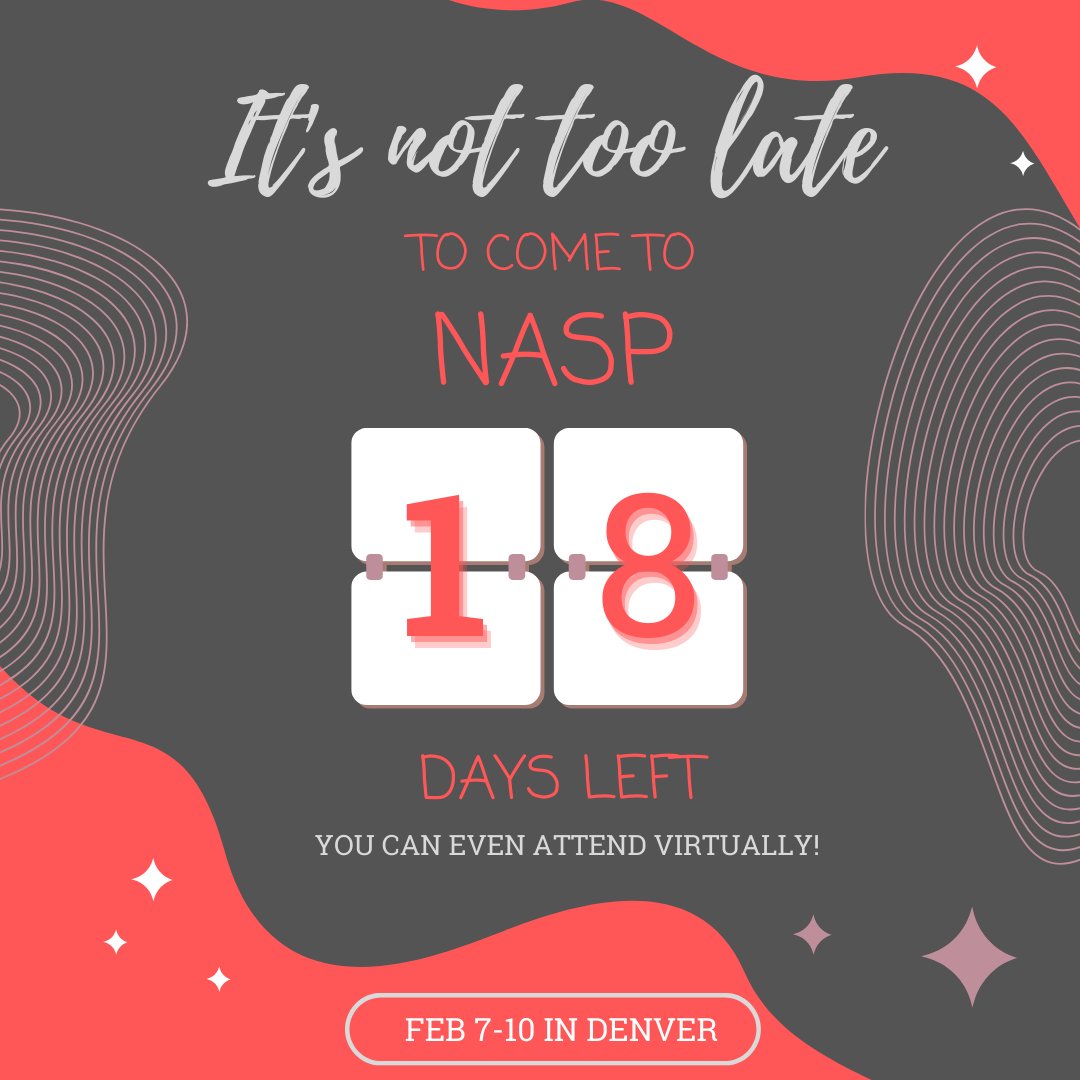 EU_SchoolPsych's tweet photo. The NASP Convention in Denver is only 18 days away! Now is the time to use that student discount to attend, network, and learn!

See: https://t.co/1m2et2J1g1 for more details!. https://t.co/Lc5CenFvQM