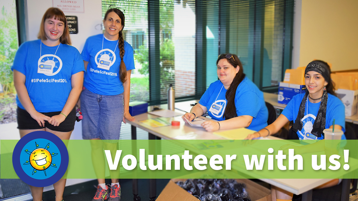 We are recruiting a Volunteer Committee Chair to:
🔸 Determine #SciFest volunteer needs
🔸 Identify &amp; recruit volunteers
🔸 Organize volunteer meals
🔸 Develop volunteer packets
🔸 Manage volunteers

Email abarlow@stpeteinnovationdistrict.com if interested! 📨