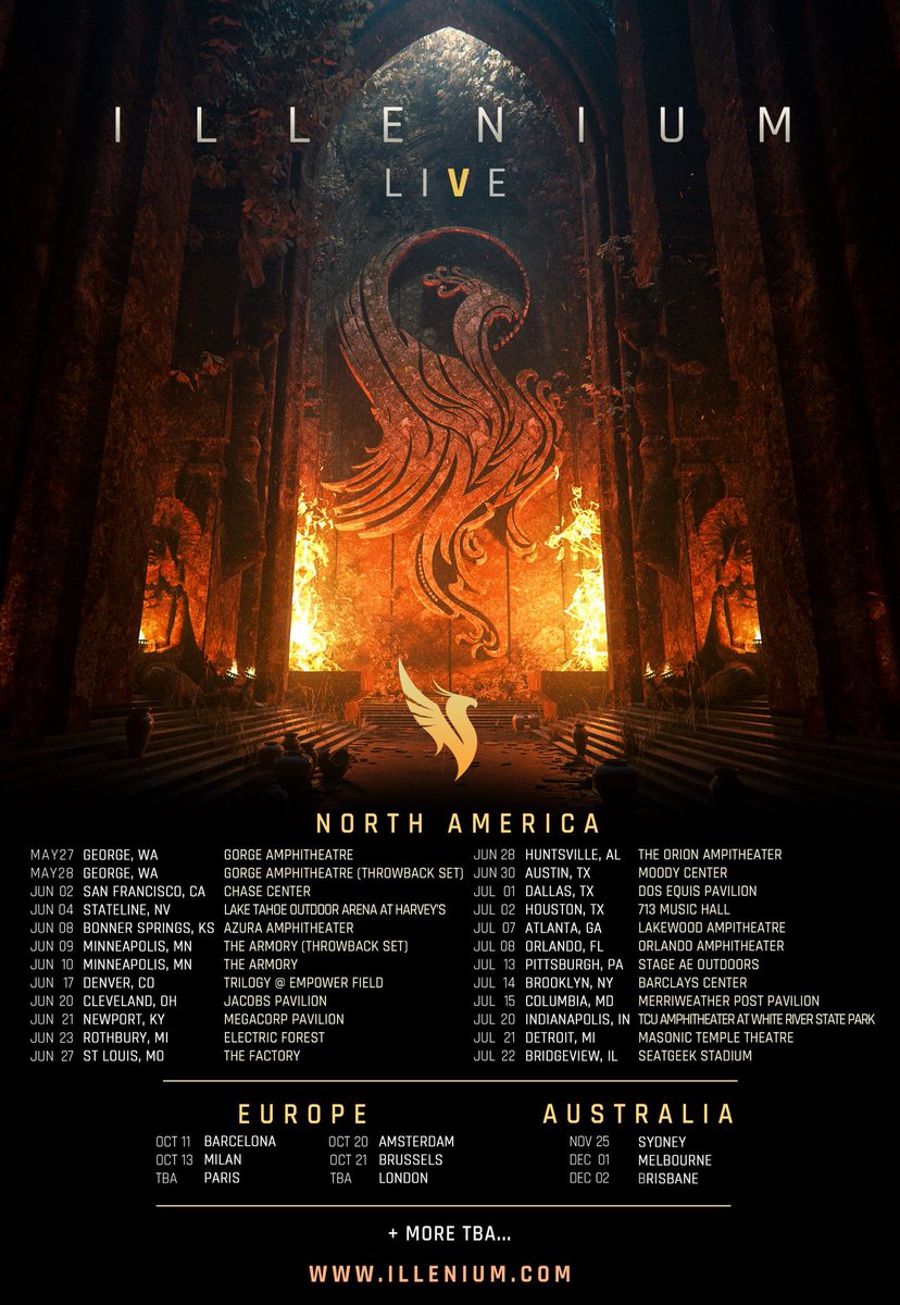 dancingastro's tweet photo. The @ILLENIUM album tour dates 🔥

“NEW LIVE SHOW. NEW ALBUM. NEW EDITS. NEW STAGE. NEW EXPERIENCE.”

Presale January 24 at 10AM: https://t.co/li8qRxOiwl https://t.co/kc1s2SEXUz