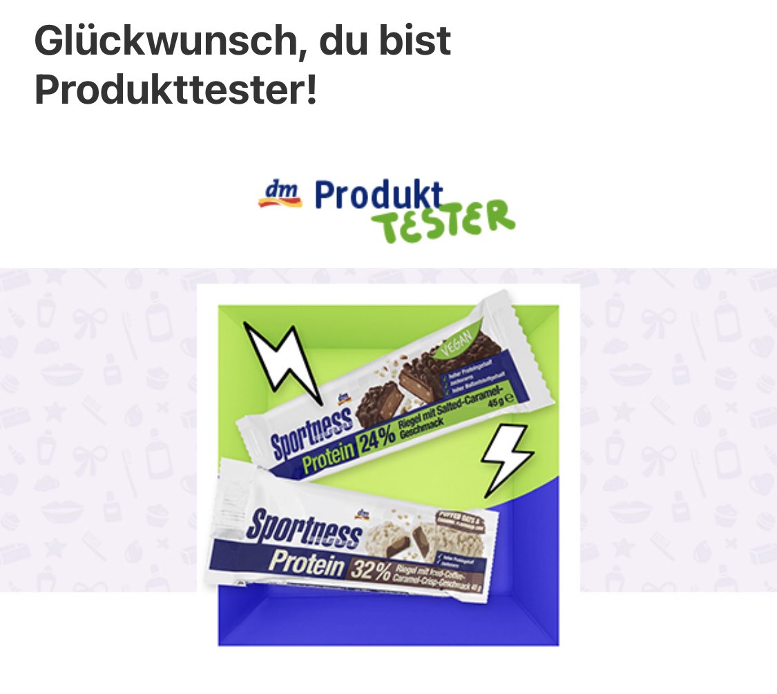melby_testet's tweet photo. 𝕎𝕖𝕣𝕓𝕦𝕟𝕘 

Seit langer Zeit endlich mal wieder ein Produkttest von dm unterwegs.🤩🥳😅

#dm #dmprodukttester #sport #eiweiss #proteinriegel #protein #fitness #lowcarb #produkttester #tester #testen #testdeproduit #markenbotschafter #influencer #botschafter #ambassadeur https://t.co/I9G2zVe54b