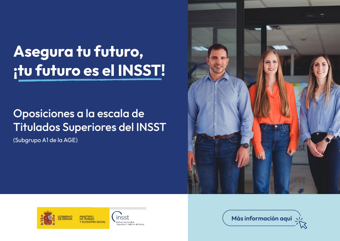 ¿Quieres trabajar en el #INSST? ¡Oposita!

🗓️Convocatoria abierta con 7⃣1⃣ plazas del subgrupo A1 ¡Tienes hasta el 24 de enero para inscribirte!

📑Descárgate nuestro folleto informativo 👇
insst.es/el-instituto/t…
#OposicionesINSST #EmpleoPúblico #TalentoPúblico #Oposiciones