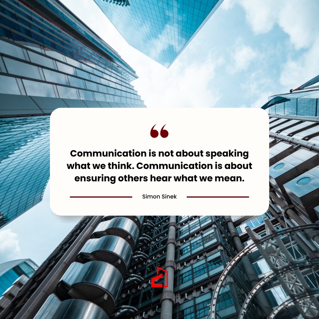 Friday Food for Thought: Communication is not just about saying what's on your mind, it's about making sure the other person understands you.

#CedarDeanTeam #SupportingBusinesses #SupportingTenants