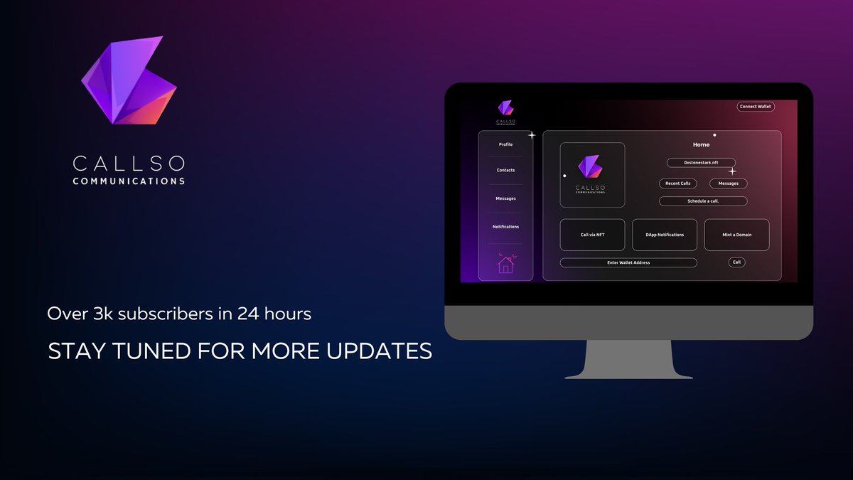 CallSoMobile's tweet photo. "Wow! The @unstoppableweb Fam response has been overwhelming!😍😍
We're scaling up our systems to let more of you join &amp; experience of our app.
Thanks for the love and support❤

#Crypto #blockchain #Web3 https://t.co/43fe5BlIgO