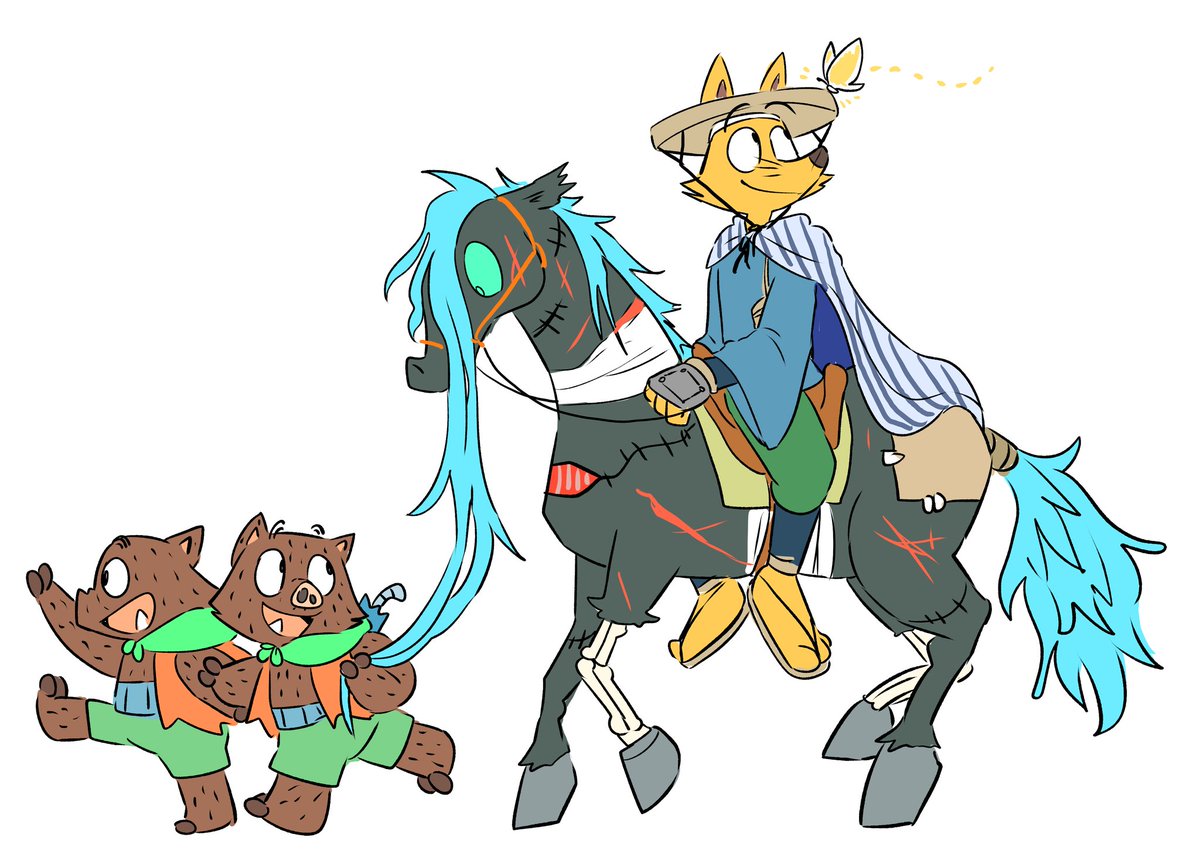 Kaiketsu Zorori stuff🦊🎩🌟
There are some DINKS that I have painted before.
Traveler's buddy is a zombie horse
who doesn't like water..,🧟♀️🐴
Traveler's henchmen are twin brothers who are as cute as sons.🐗🐗