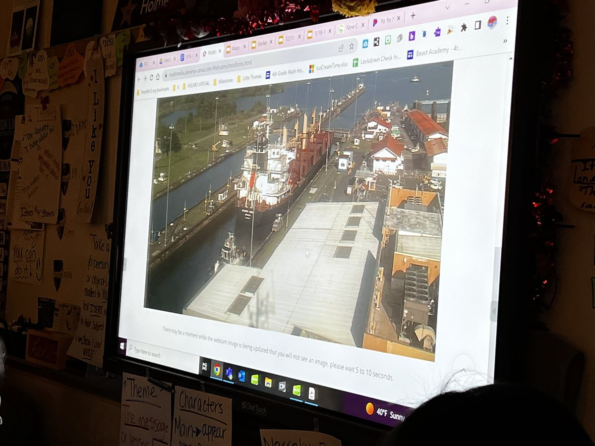 When you’re studying about canals from the Industrial Revolution, you must “visit” the Panama and Erie Canals to see them LIVE! We got to watch the locks in action this morning as two ships passed through! Technology is amazing! 🎉 <a href="/SharonElemS/">Sharon Elementary</a> <a href="/FCSchoolsGA/">Forsyth County Schools</a> #sharonstrong