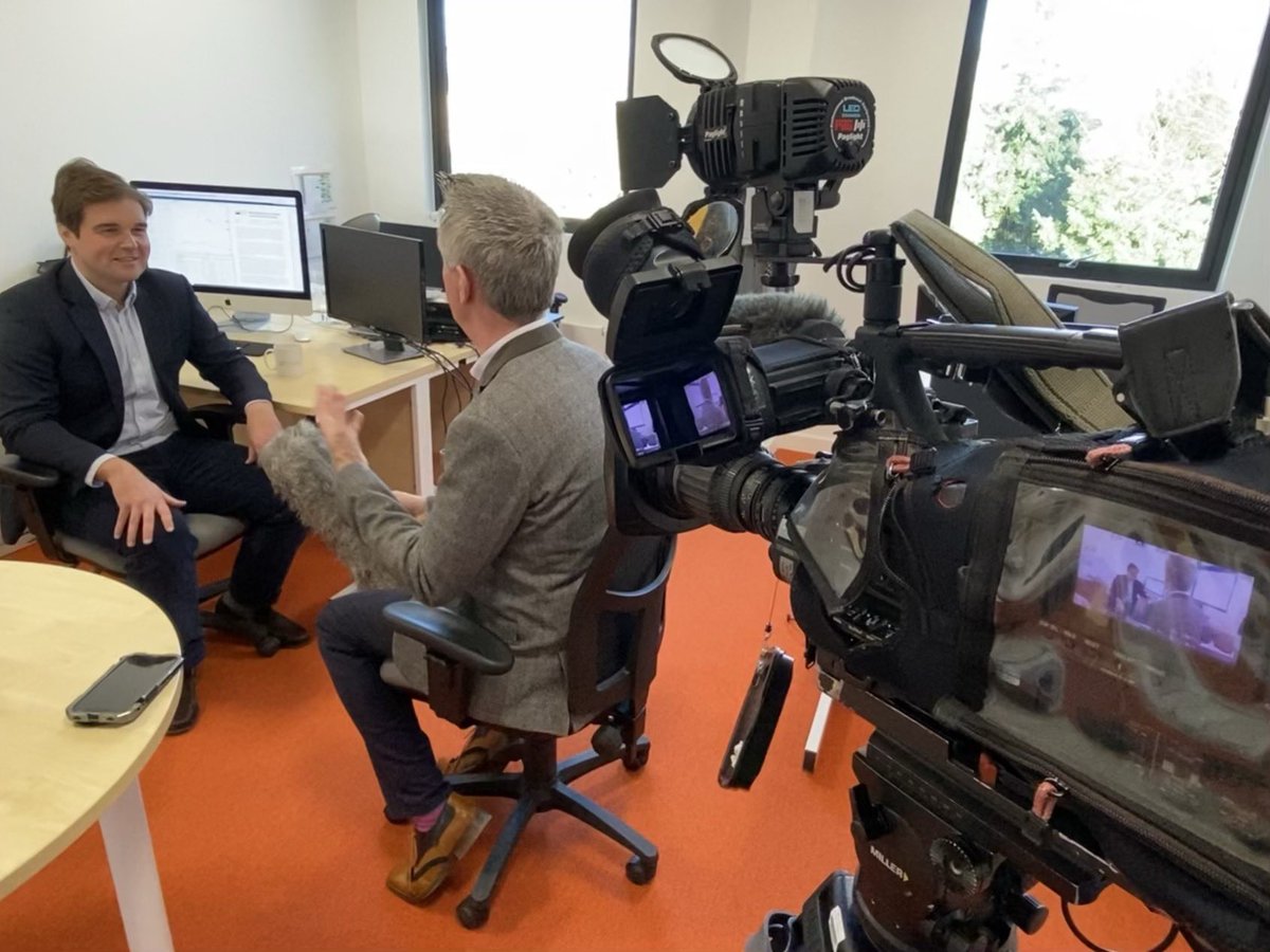 Great to speak to @Knibbsey from @BBCNews at our office for the launch of the new @farm491 innovation village. #agritech