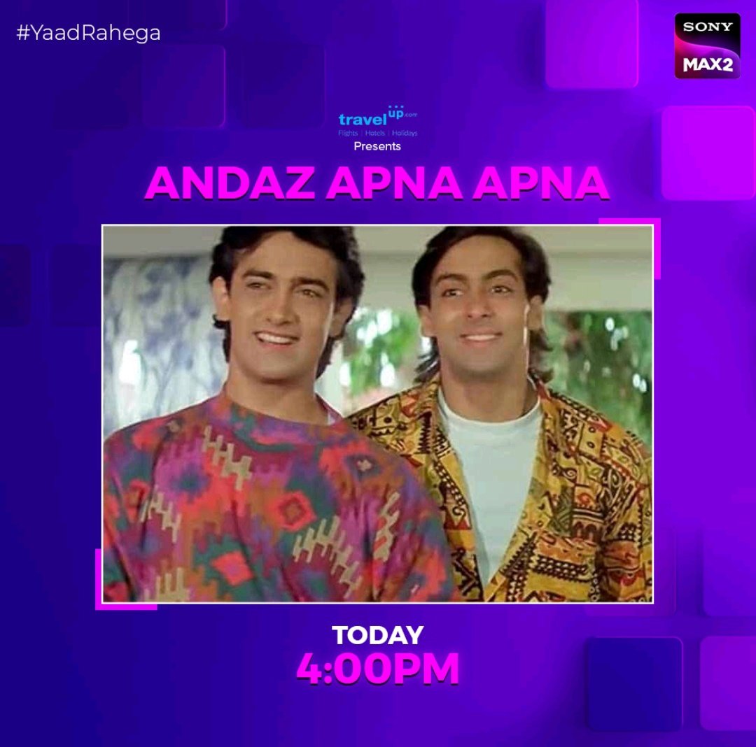 Amar and Prem compete to win over Raveena, a millionaire's daughter.

Catch #AndazApnaApna today at 4pm only on #SonyMAX2UK

#SalmanKhan #AamirKhan #YaadRahega #SonyMAX2 #Bollywood #90sBollywood