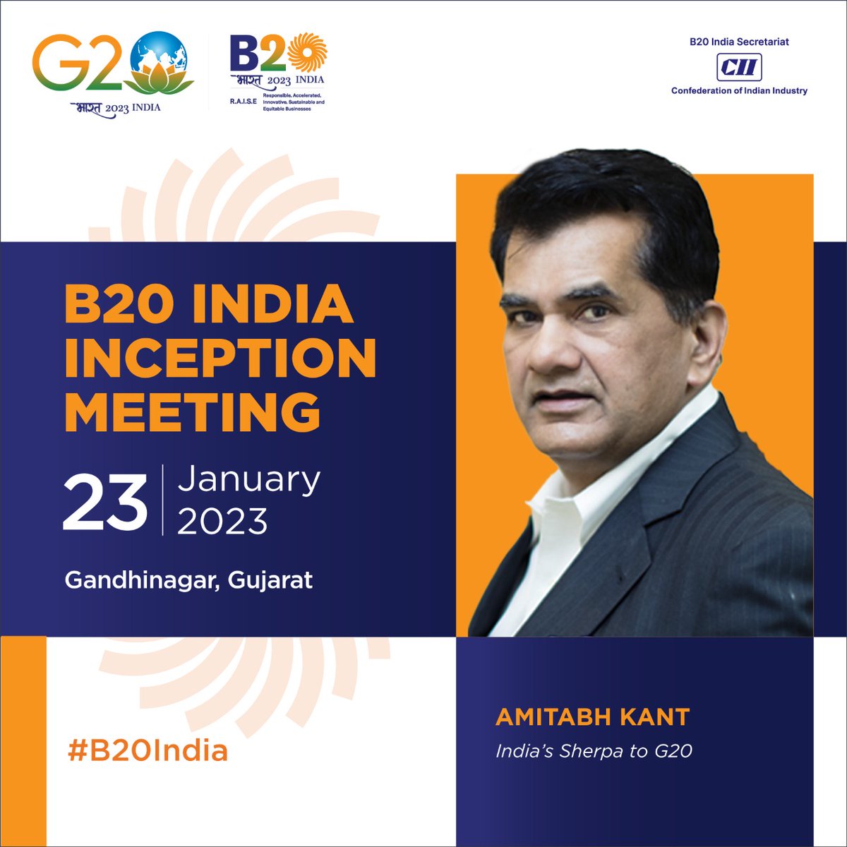 Meet Mr Amitabh Kant, India's G20 Sherpa, at the inaugural session of B20 India Inception Meeting. 

Stay tuned #B20India

Follow on YouTube: youtube.com/@B20India

#B20India #G20India2023
#B20India2023 #B20GlobalDialogue 
#G20India #G20 #B20
<a href="/amitabhk87/">Amitabh Kant</a>