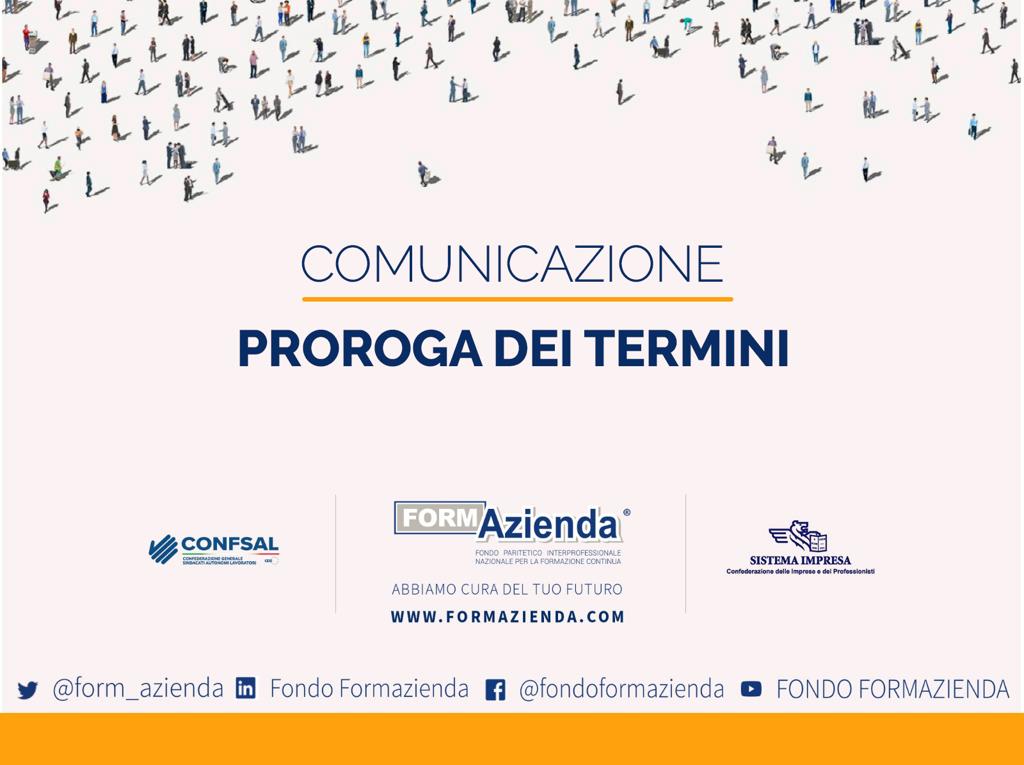 #Prorogatermini di presentazione #istanze #accreditamento/ #pianiordinari e #Fnc #Avviso2/ #CFI / #CFR | Tutte le informazioni sul sito di <a href="/form_azienda/">Formazienda</a> qui : bit.ly/3wg1U55 nella sezione #aggiornamenti e #comunicazioni