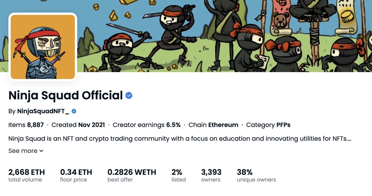 marcy_trades's tweet photo. Floor is up 42% in the past 7 days ! @ninjasquadnft 🚀🥷 Something is cooking in the dojo ! BIG NEWS INCOMING !🔥 Grab a ninja before its to late! https://t.co/CxcDm8mwo6