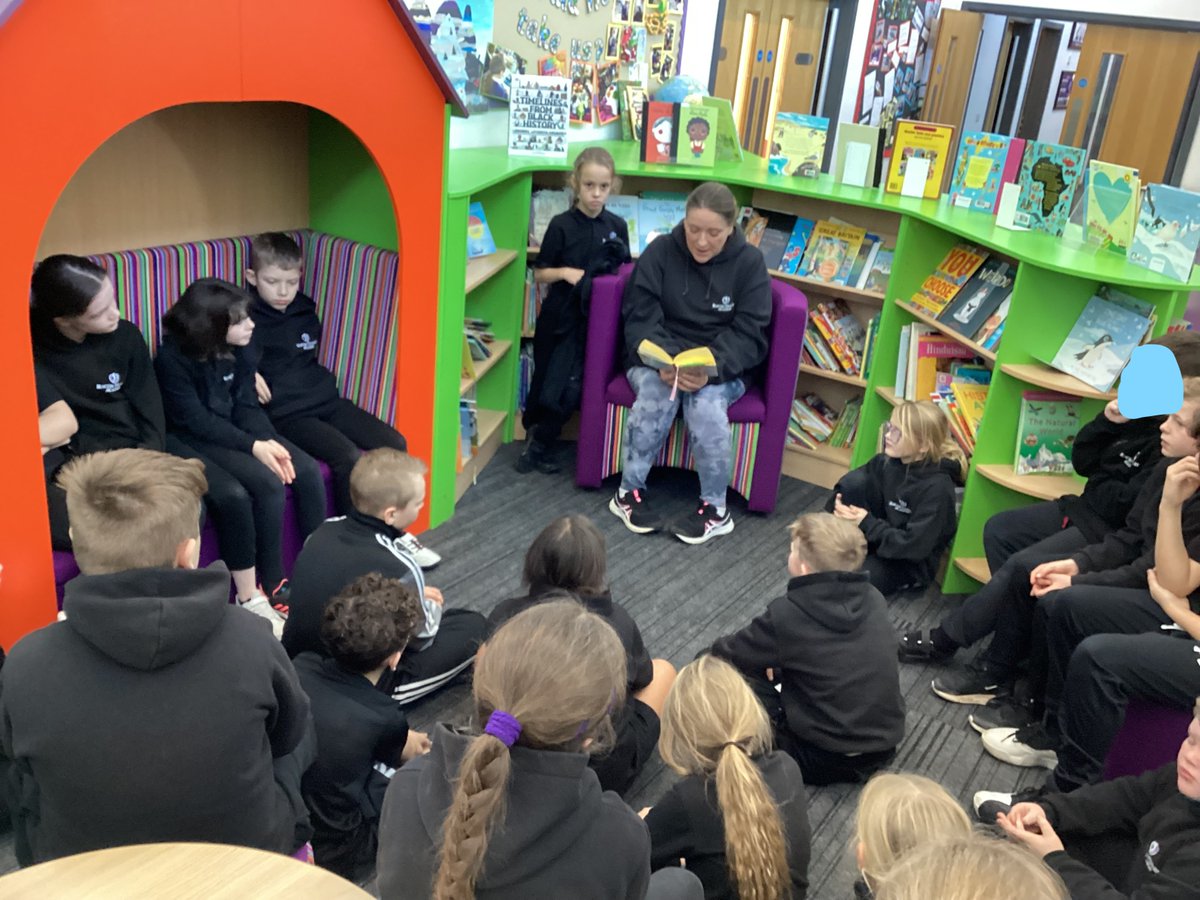 BeaconAcad's tweet photo. Year 5 have enjoyed some time in the library this week listening to their class book #kidnormal . They are really enjoying it. #creatingaloveforreading https://t.co/MkpvmB66bT
