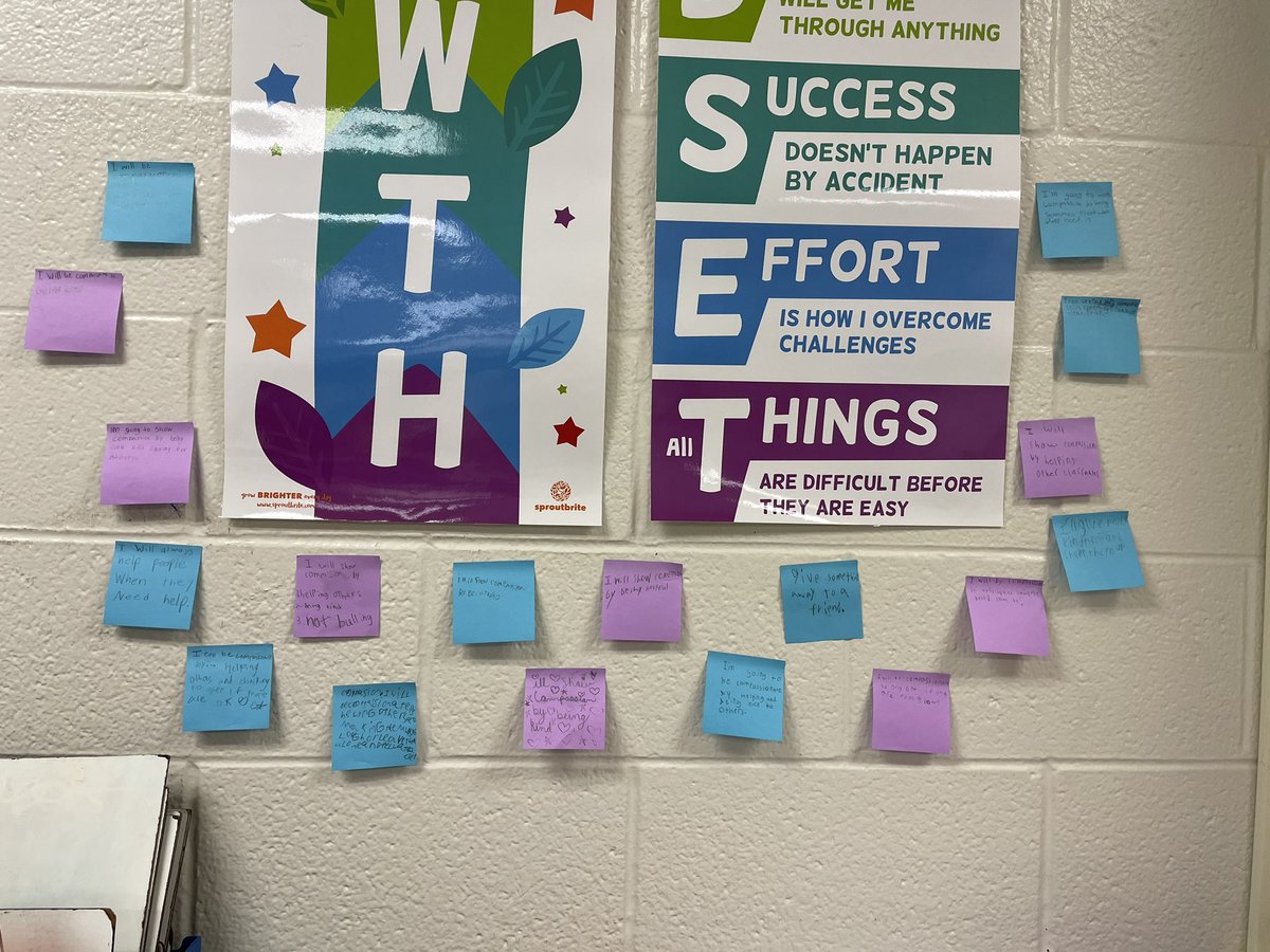 MsP_Danielle09's tweet photo. During class meeting we continued talking about the word “compassion” and then we wrote down how we can show it everyday! Also, we had our first student led number talk which was so awesome! She taught us a very creative way how to solve a multiplication problem! @CESGoPanthers https://t.co/DeLCVW7YIn