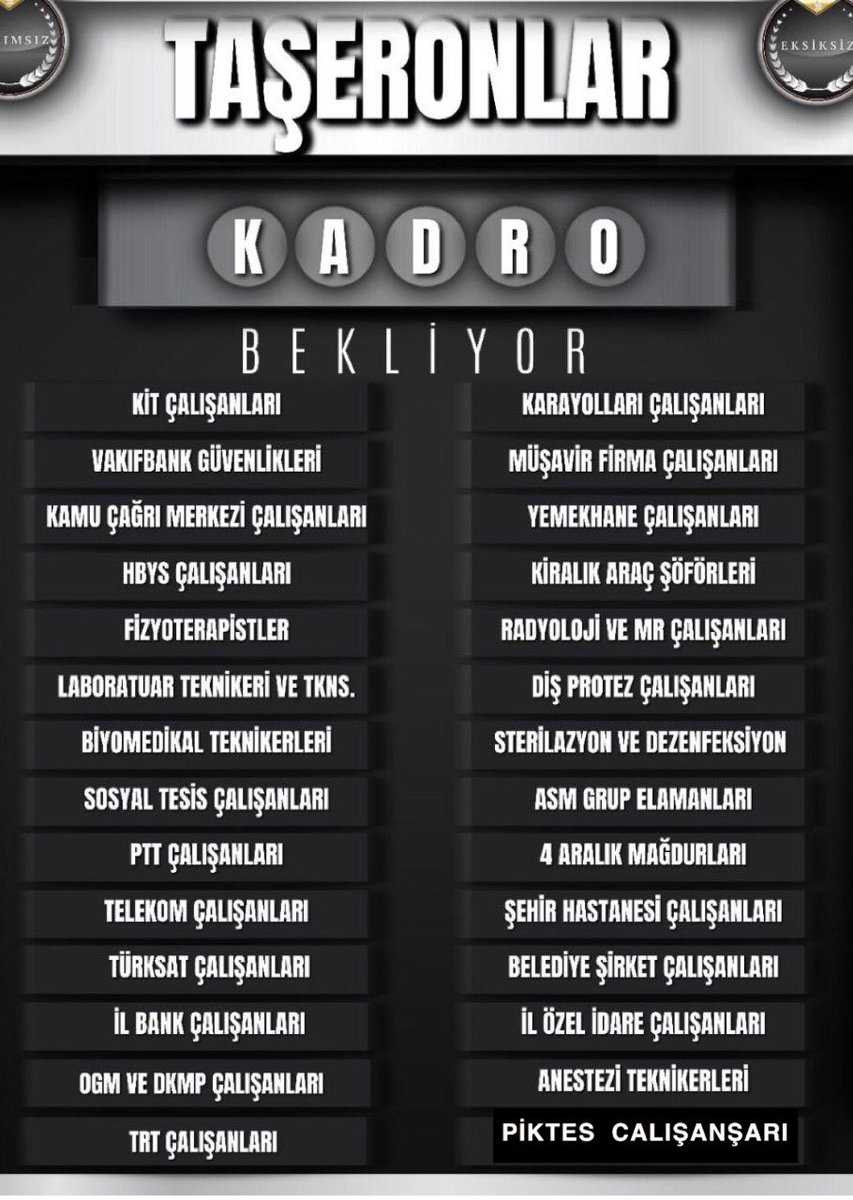 Taşeron ✅ diyoruz arkadaşlar