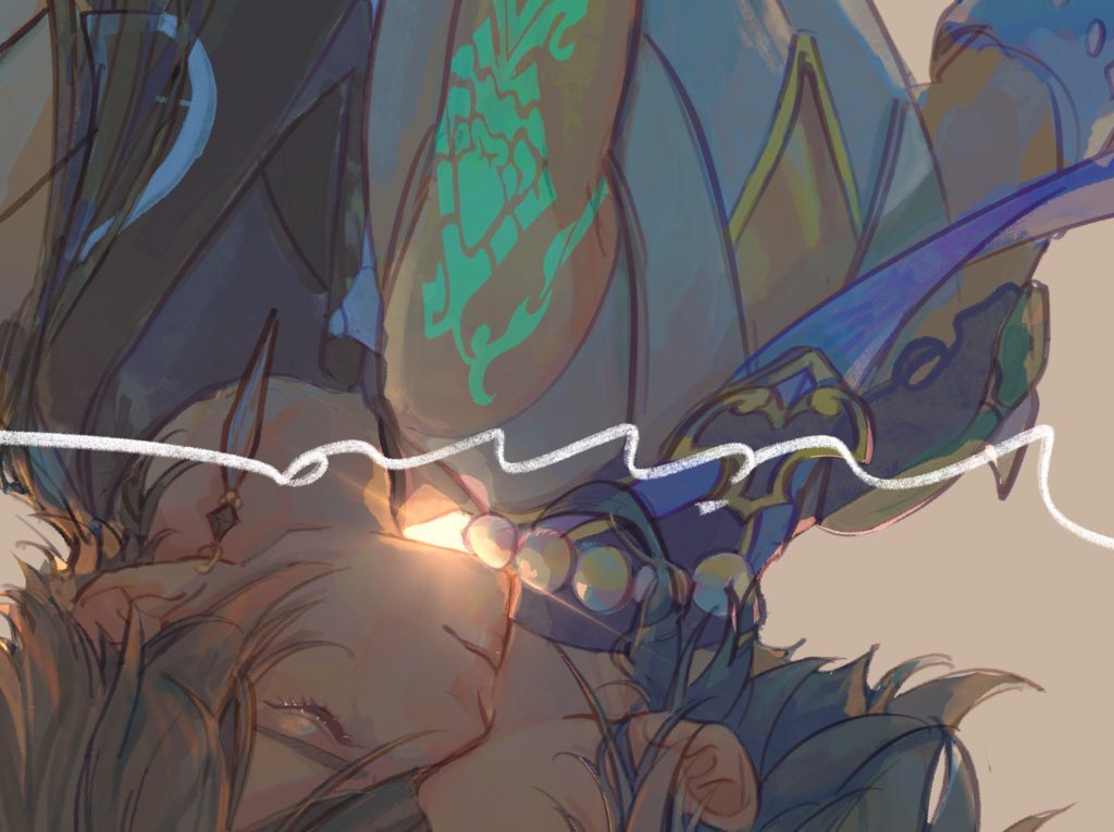 魈|ショウ(原神) 「例のやつでこの二つで行きます! 」|nima𓅪5/3超神の叡智のイラスト