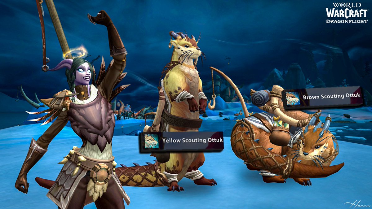 I got Renown 25 w/ Iskaara Tuskarr the other day and got myself 2 new ottuk mounts! 💗🦦

#Warcraft #WorldOfWarcraft #WoW #Dragonflight #narcissusaddon #photoshopediting #gaming