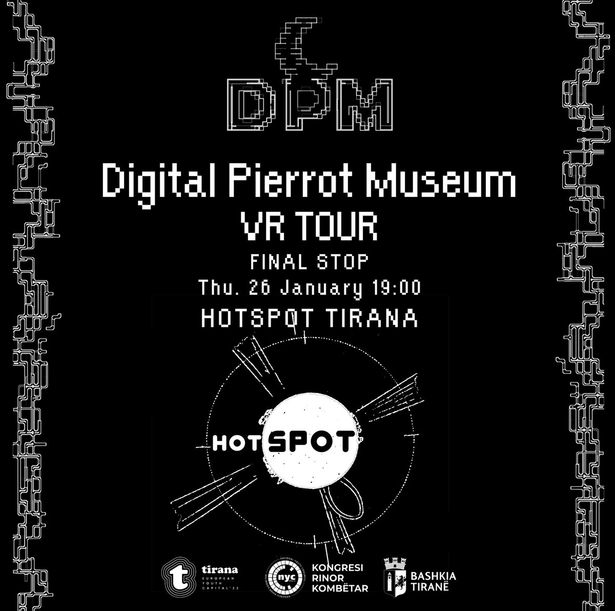 MuseumPierrot's tweet photo. The final stop of our tour: Hotspot Tirana. This VR tour of events is organized based on the program @tiranaeyc with the financial support of @NYC_Albania in collaboration with Bashkia Tirane.
#VirtualReality #virtualmuseum #contemporaryart https://t.co/Pe1y9eL9eM