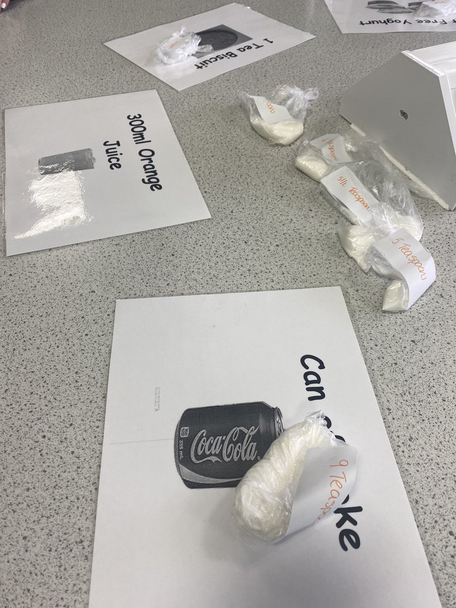 stambrosehomeec's tweet photo. S3 HFT @stambrosehomeec learning about #scottishdietarygoals and working out how much sugar is in the different foods. #eatlesssugar #dietarydiseases #healthyeating https://t.co/amSncp7IgA