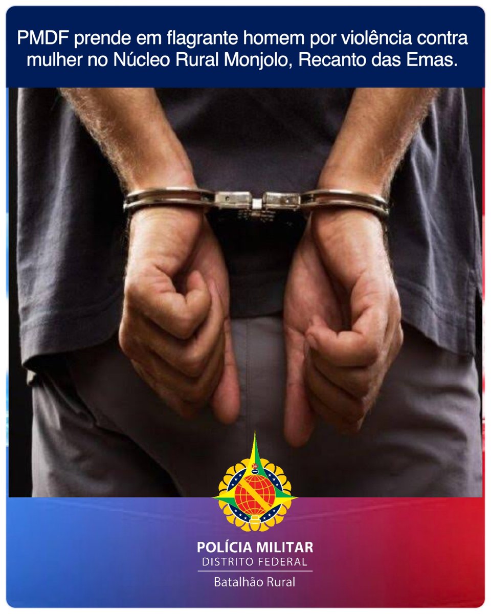 pmdfoficial's tweet image. #PMDF prende em #flagrante homem que #agrediu uma #mulher no Recanto das Emas. No local, a vítima confirmou as #agressões do seu companheiro. O suspeito encontrava-se completamente alterado e tentou fugir. Porém, as equipes realizaram a #prisão em flagrante.
