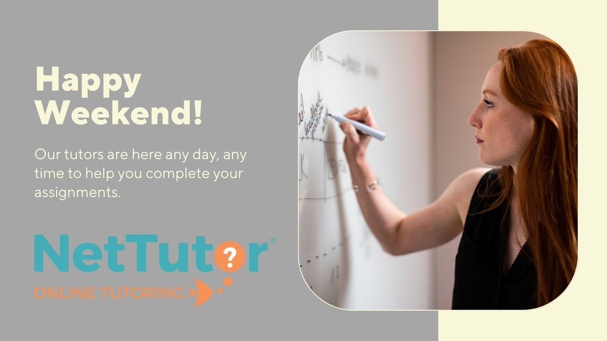 Have a great weekend, and find some time to unwind! Whenever you need some help or motivation, our tutors are ready for you. #StudentSuccess #OnlineTutoring #Weekend