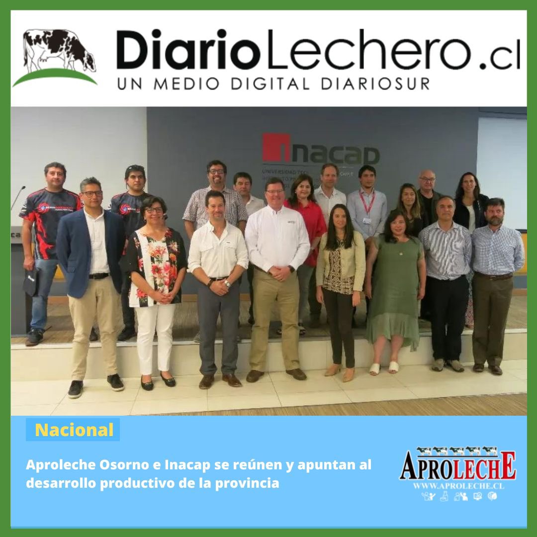 🌐 Diario Lechero

📌 Aproleche Osorno e Inacap se reúnen y apuntan al desarrollo productivo de la provincia 

👉🏻 Para leer nota completa, los invitamos a ingresar a nuestra web bit.ly/3JktkPh