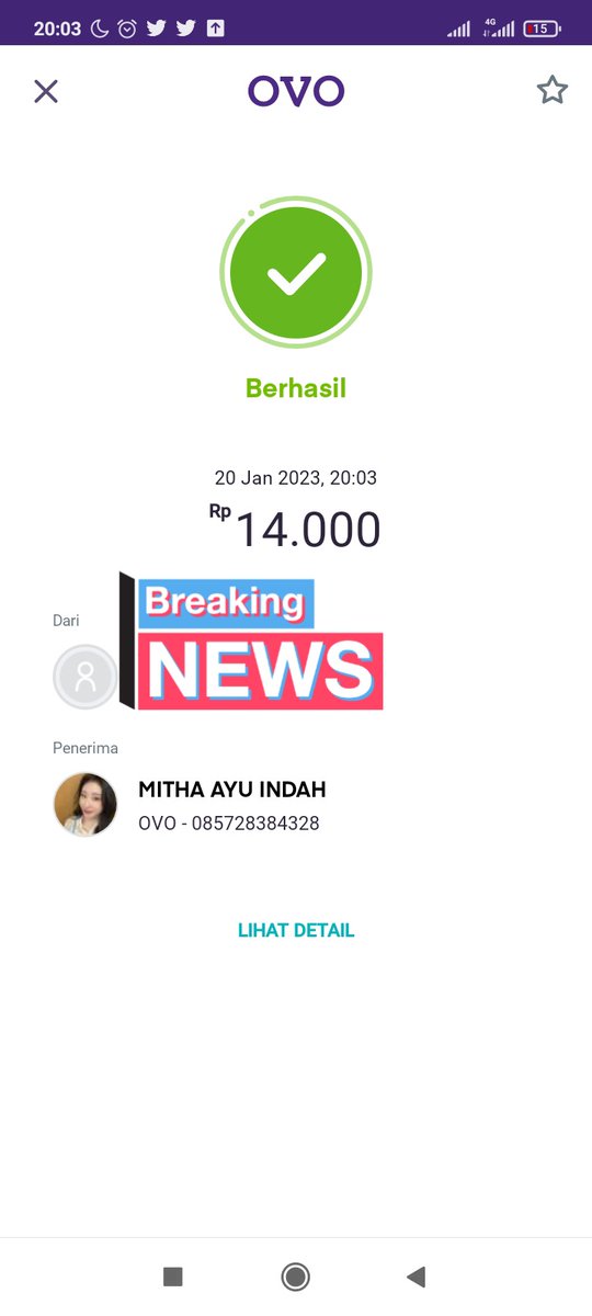 HELP RETWEET BIAR GA BANYAK YANG KENA‼️
Gua mo ngasih info SCAMMER WTT
Mitha Ayu Indah nama di akun ovo nya
Username : @cheaaryiaddict
Gue kena 14k, tapi ku ikhlasin, walopun nyesek dikit.
Tapi kalian hati hati, jgn sampe kena juga, dia ada banyak nawarin sesuatu di twt soalnya